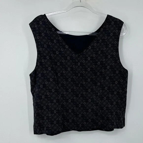 Tommy Bahama Silk 2 Piece Outfit Black Gray V Neck Sleeveless Top Pants - Picture 2 of 10